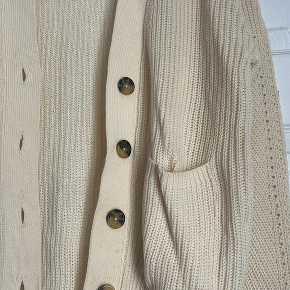 Love for Humanity Gold Label Collection Cream Colored Button Down Cardigan - Picture 3 of 5